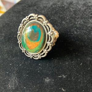 Costume Adjustable Peacock Statement Ring